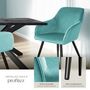 Voir la diapositive 4 : tectake Ensemble de 4 chaises cuir synthétique aspect velours turquoise/noir
