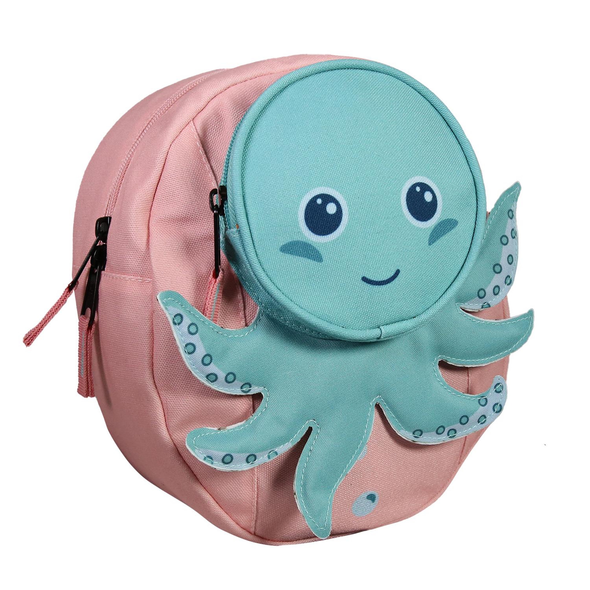 Voir la diapositive 2 : BODYPACK Bodypack - Sac à dos Goûter Poulpe Rose et Bleu - Fille - 1 Compartiment + Poche Avant - Bretelles Réglables - 29x33x15cm - Polyester - Accessoire Scolaire et Sortie