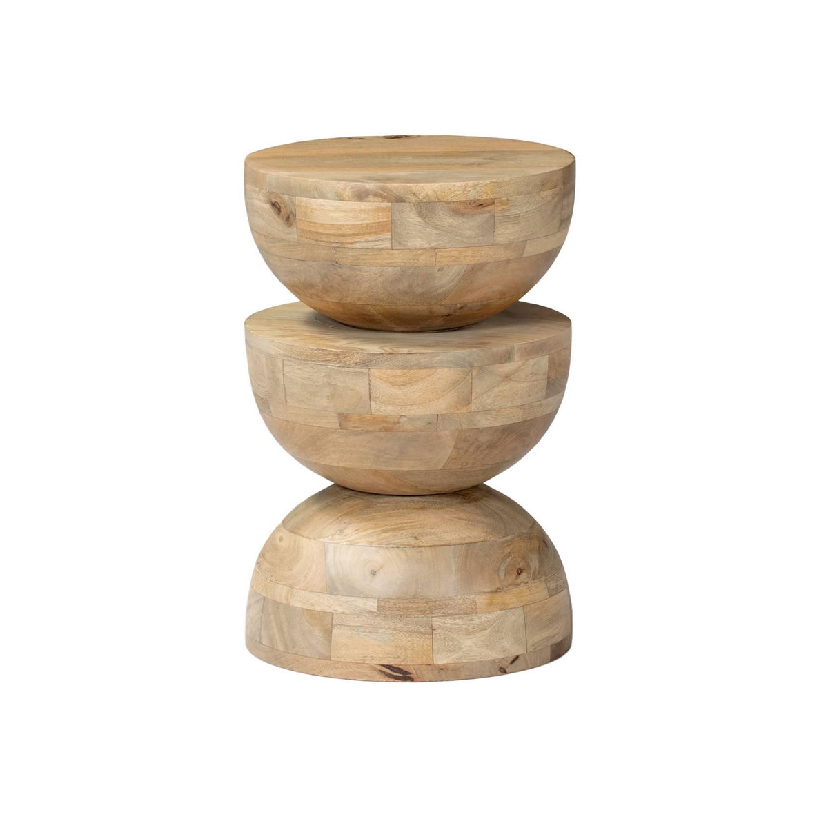 SWEEEK Table d'appoint. bout de canapé. table de chevet. tabouret en bois de manguier. Naturel. Sita. Ø30 x H 45cm
