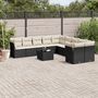 Voir la diapositive 1 : VIDAXL Salon de jardin 11 pcs avec coussins noir resine tressee