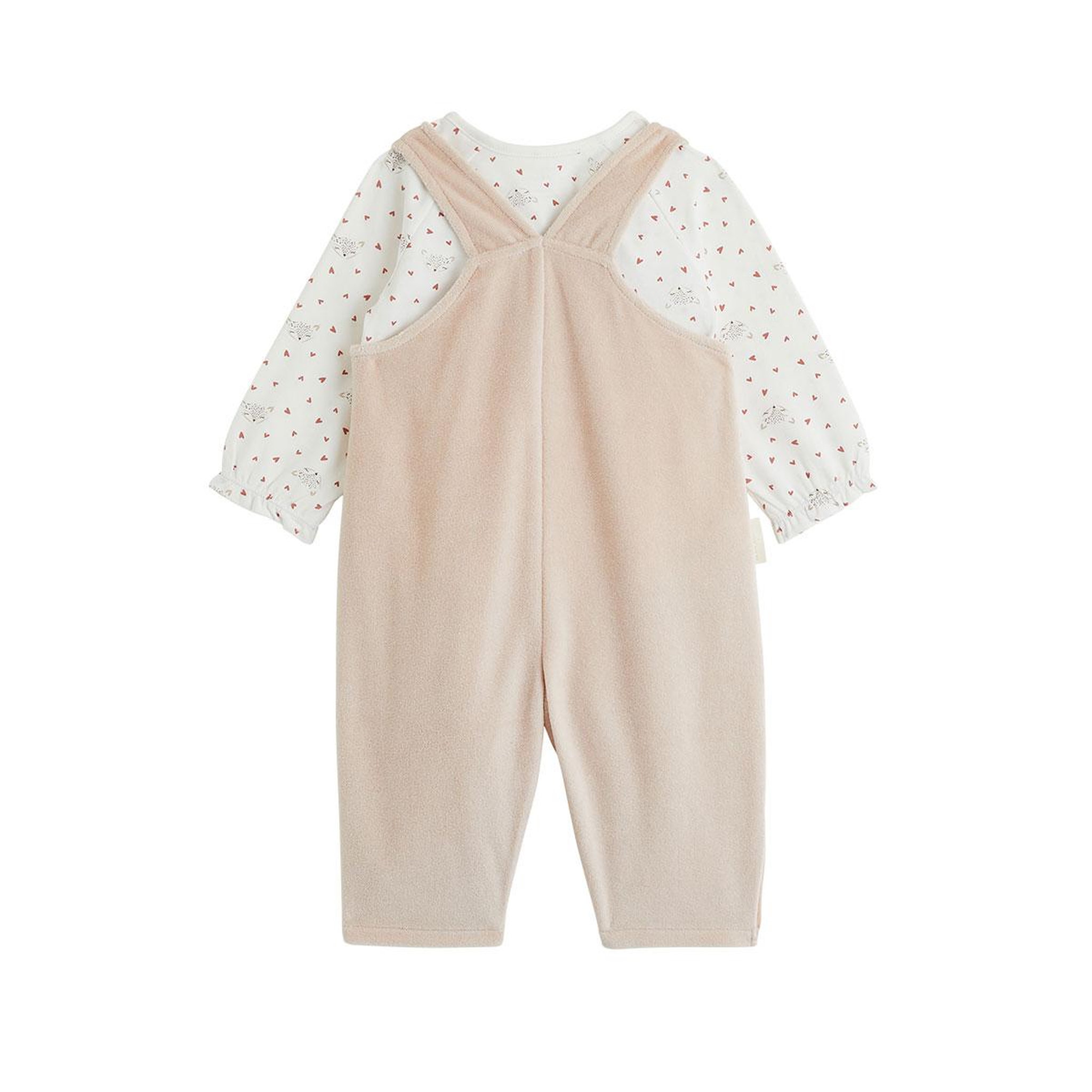 Voir la diapositive 2 : PETIT BEGUIN Ensemble salopette bébé en molleton et t-shirt doucette