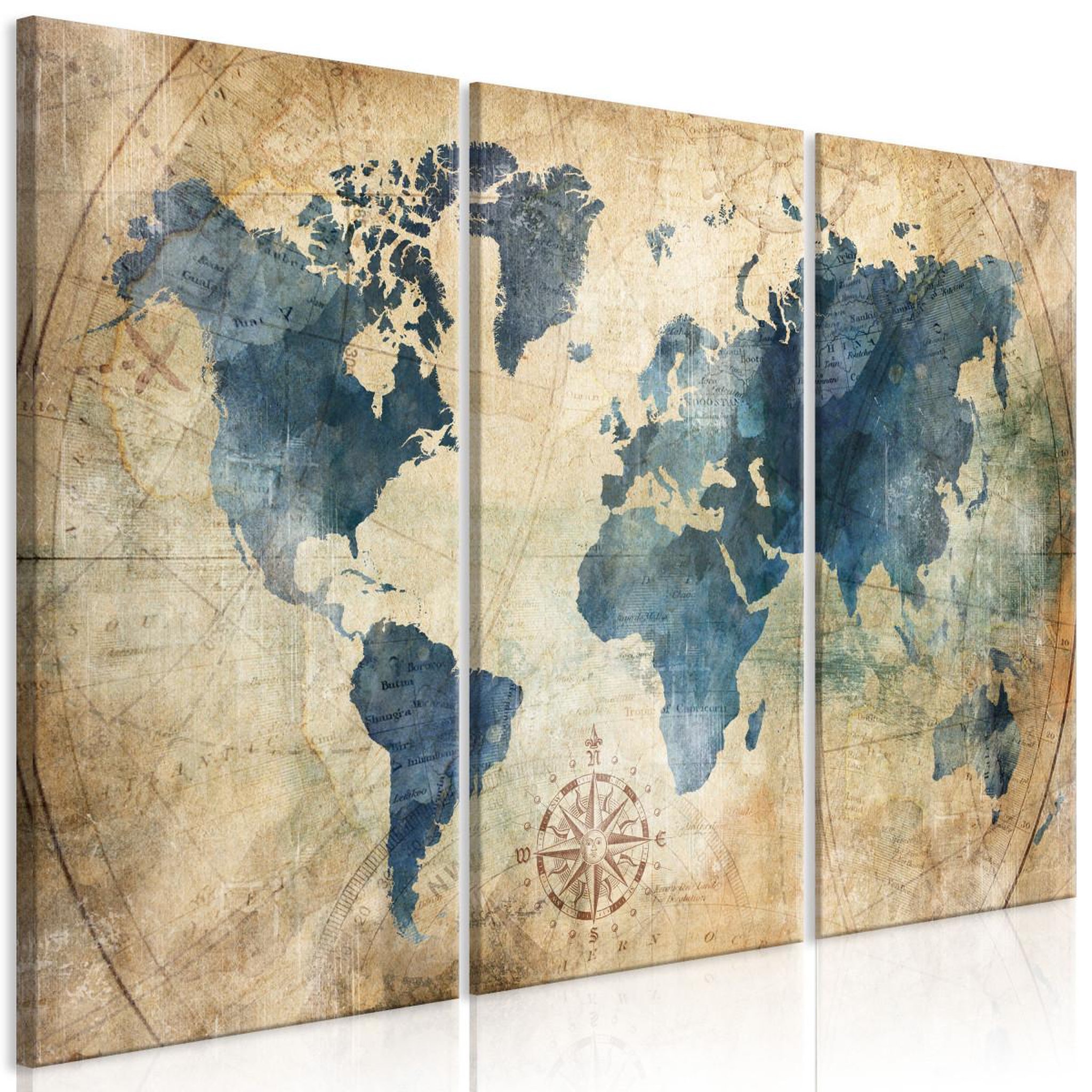 Paris Prix Tableau imprimé 3 panneaux  retro map. Coloris disponibles : Multicolore