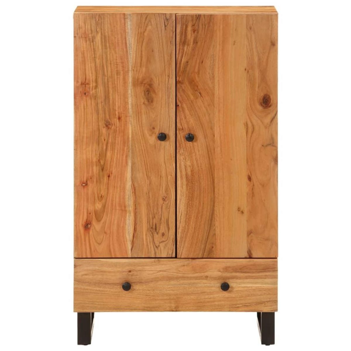 VIDAXL Buffet haut avec tiroir 60x33x100cm bois massif d'acacia et fer