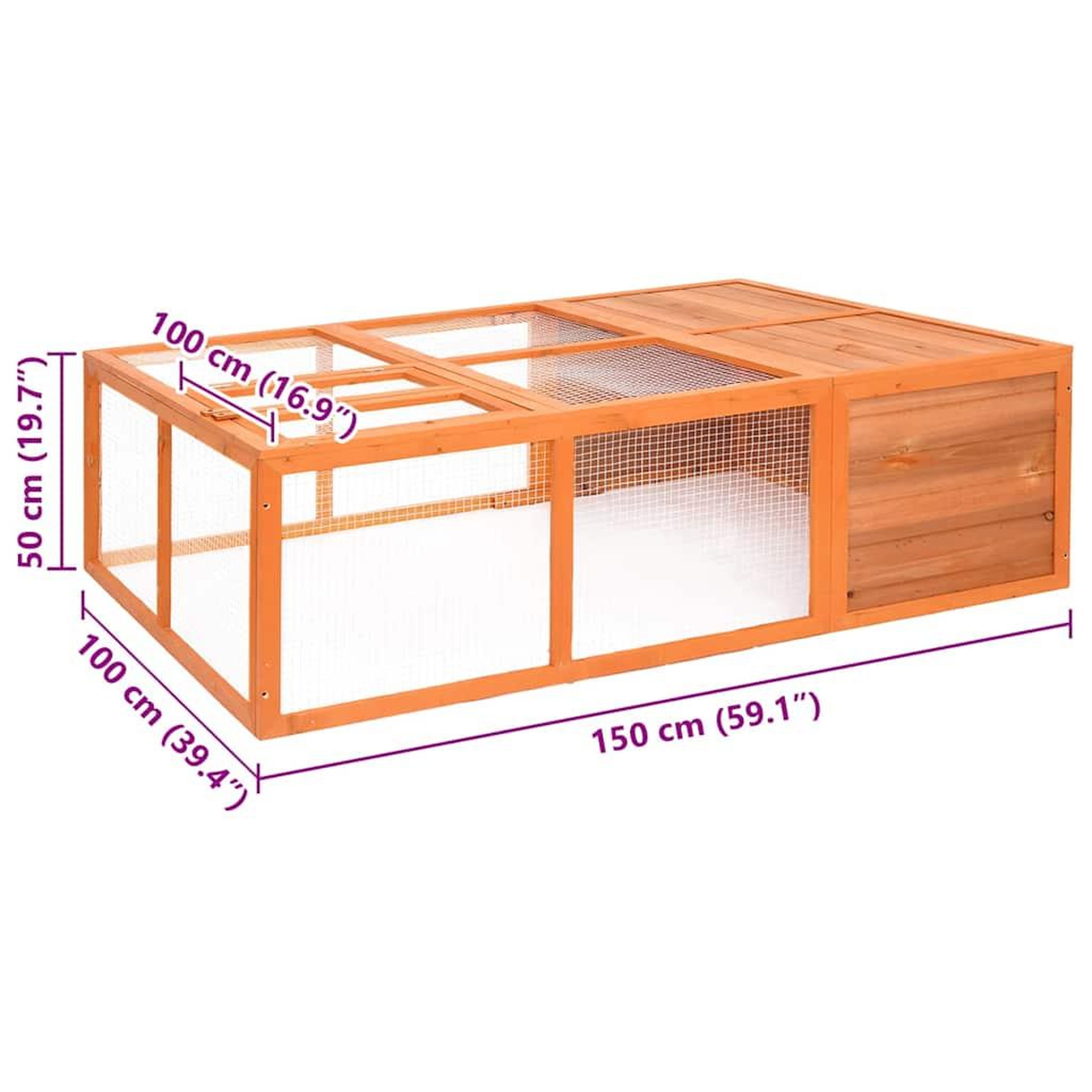 Voir la diapositive 3 : VIDAXL Cage pour animaux de jardin 150x100x50 cm Bois de sapin massif