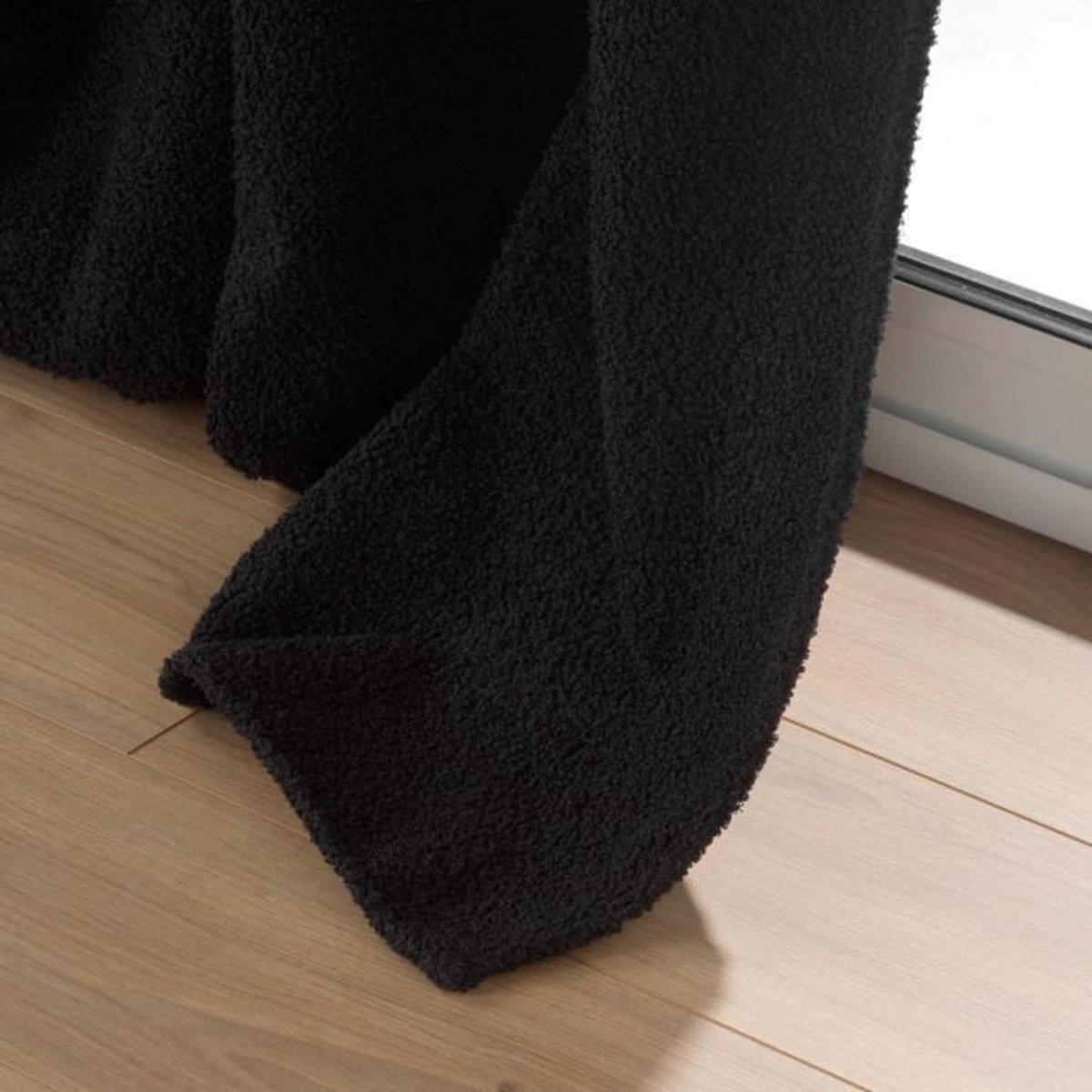 Paris Prix Rideau à Œillets Bouclette  Wooly  140x240cm Noir