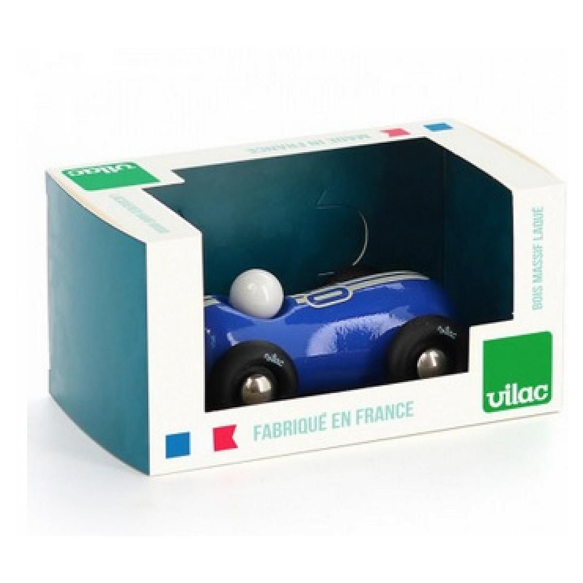 Vilac petite voiture en bois streamline bleu