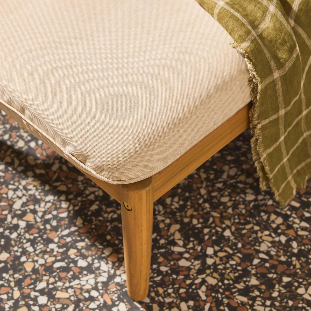 SWEEEK Bain de soleil bois d'acacia multi positions avec roulettes naturel - Sola