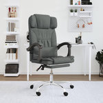 VIDAXL Fauteuil de massage inclinable de bureau Gris fonce Tissu