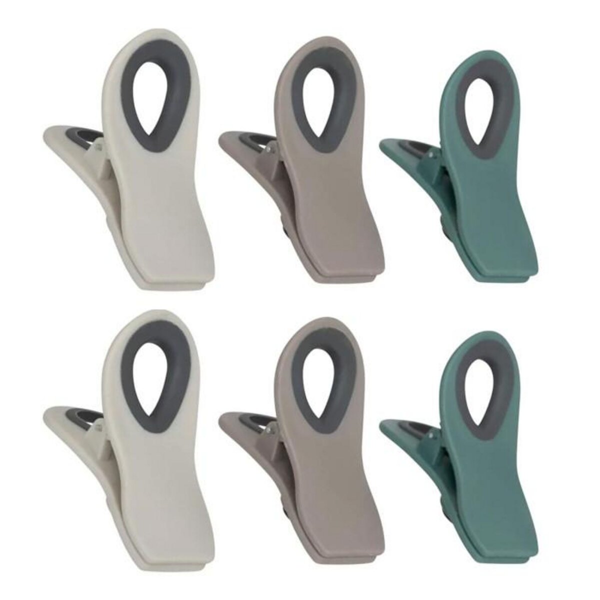 FIVE Lot de 6 Pinces Hermétiques  Magnétiques  6cm Multicolore