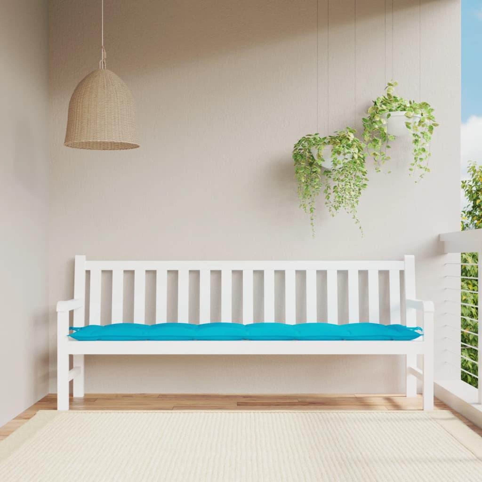 VIDAXL Coussin de banc de jardin turquoise 200x50x7 cm tissu