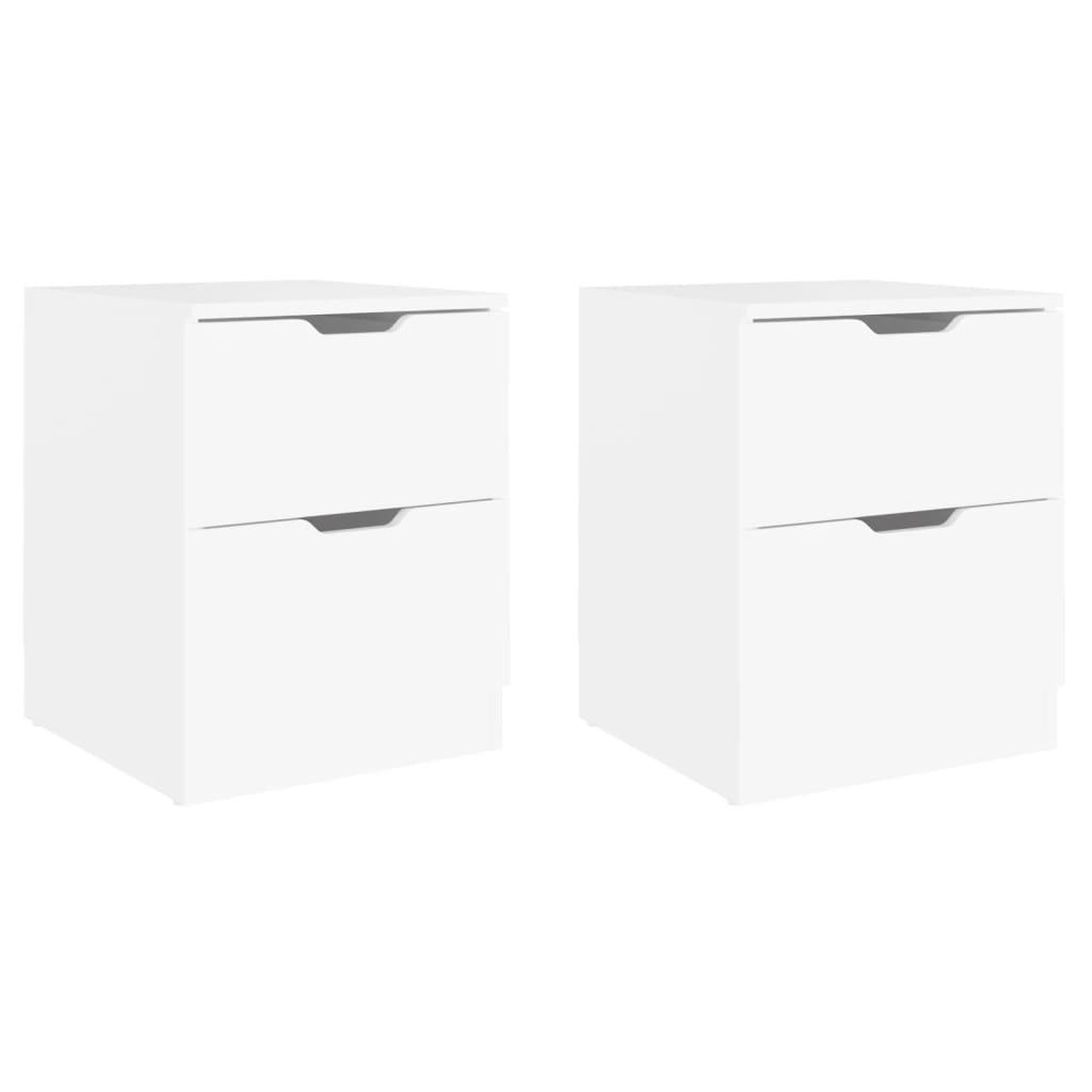 Voir la diapositive 2 : VIDAXL Tables de chevet 2 pcs blanc 40x40x50 cm bois d'ingenierie