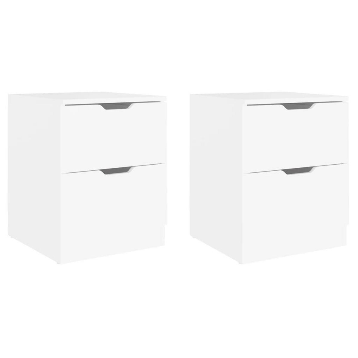 VIDAXL Tables de chevet 2 pcs blanc 40x40x50 cm bois d'ingenierie