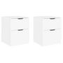 Voir la diapositive 2 : VIDAXL Tables de chevet 2 pcs blanc 40x40x50 cm bois d'ingenierie