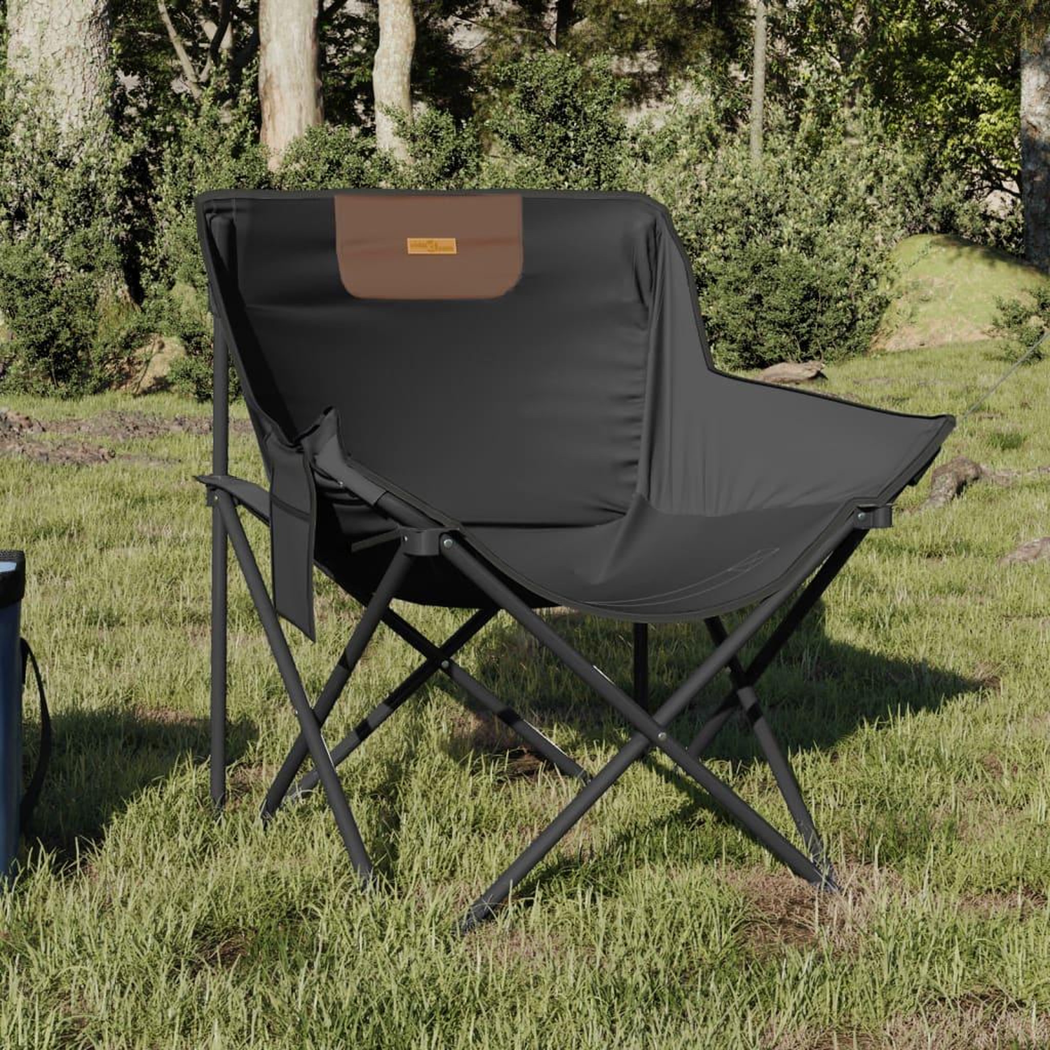 Voir la diapositive 1 : VIDAXL Chaise de camping avec poche pliable lot de 2 noir