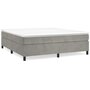 Voir la diapositive 2 : VIDAXL Sommier a lattes de lit et matelas Gris clair 200x200cm Velours