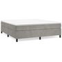 Voir la diapositive 2 : VIDAXL Sommier a lattes de lit et matelas Gris clair 200x200cm Velours