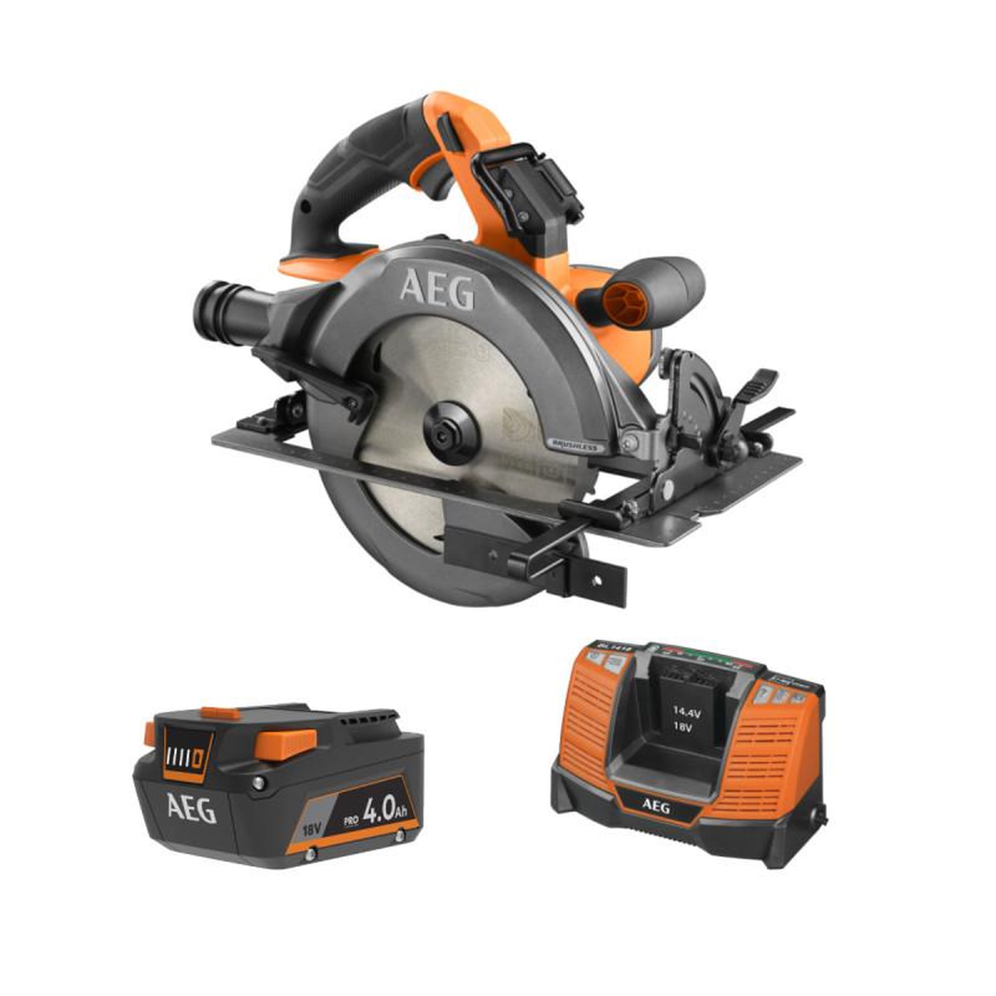 AEG Pack AEG 18V - Scie circulaire Brushless 190 mm - Batterie 4.0 Ah - Chargeur