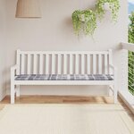 VIDAXL Coussin de banc de jardin motif a carreaux gris 180x50x3 cm