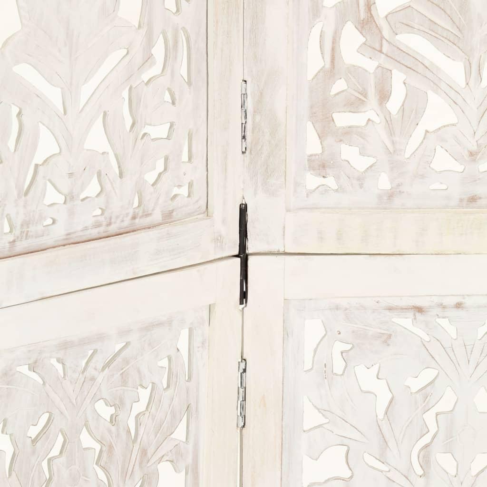 Voir la diapositive 4 : VIDAXL Cloison de separation 5 panneaux Blanc 200x165 cm Bois manguier