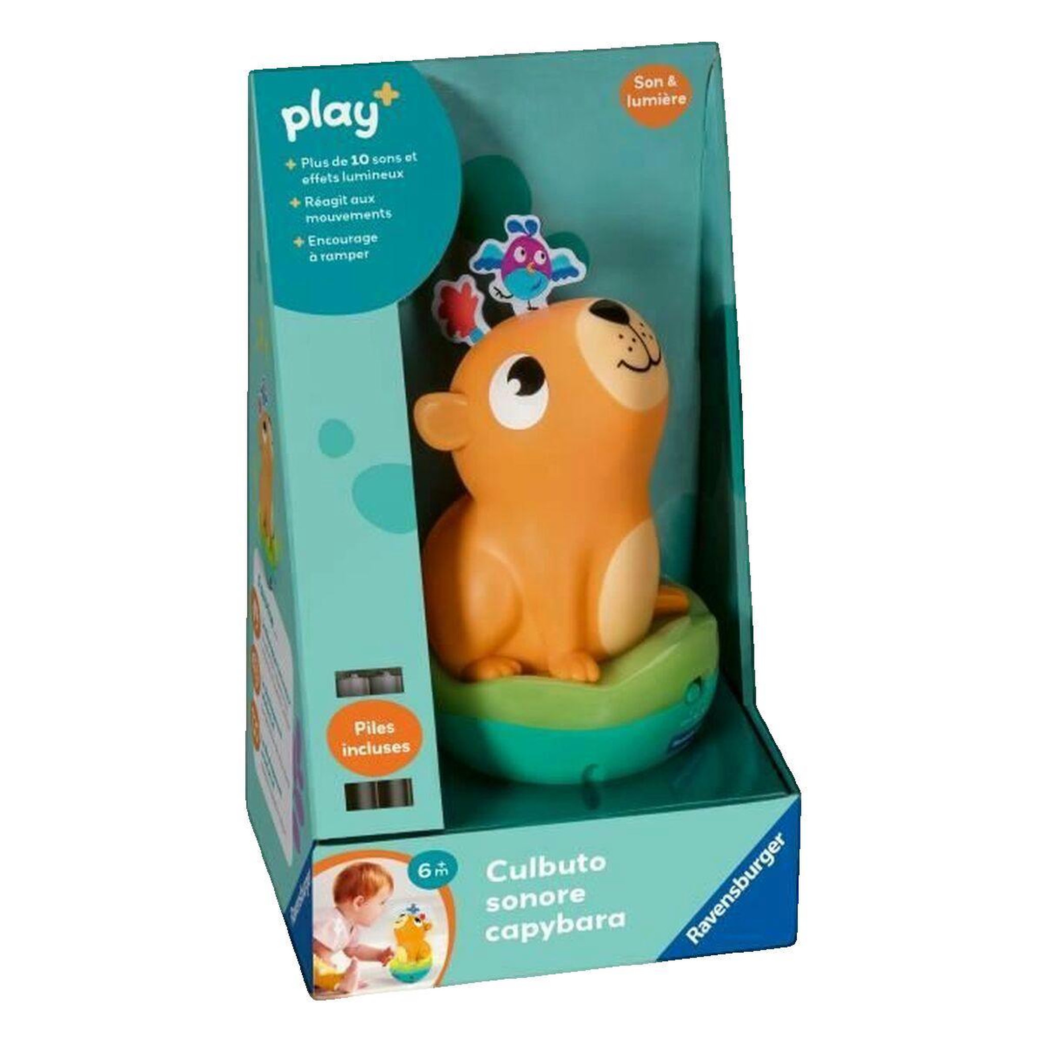Voir la diapositive 2 : RAVENSBURGER Jouet musical Ravensburger Culbuto Sonore Capybara vert