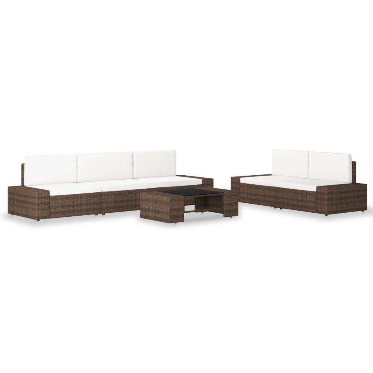 VIDAXL Salon de jardin 6 pcs Resine tressee Marron
