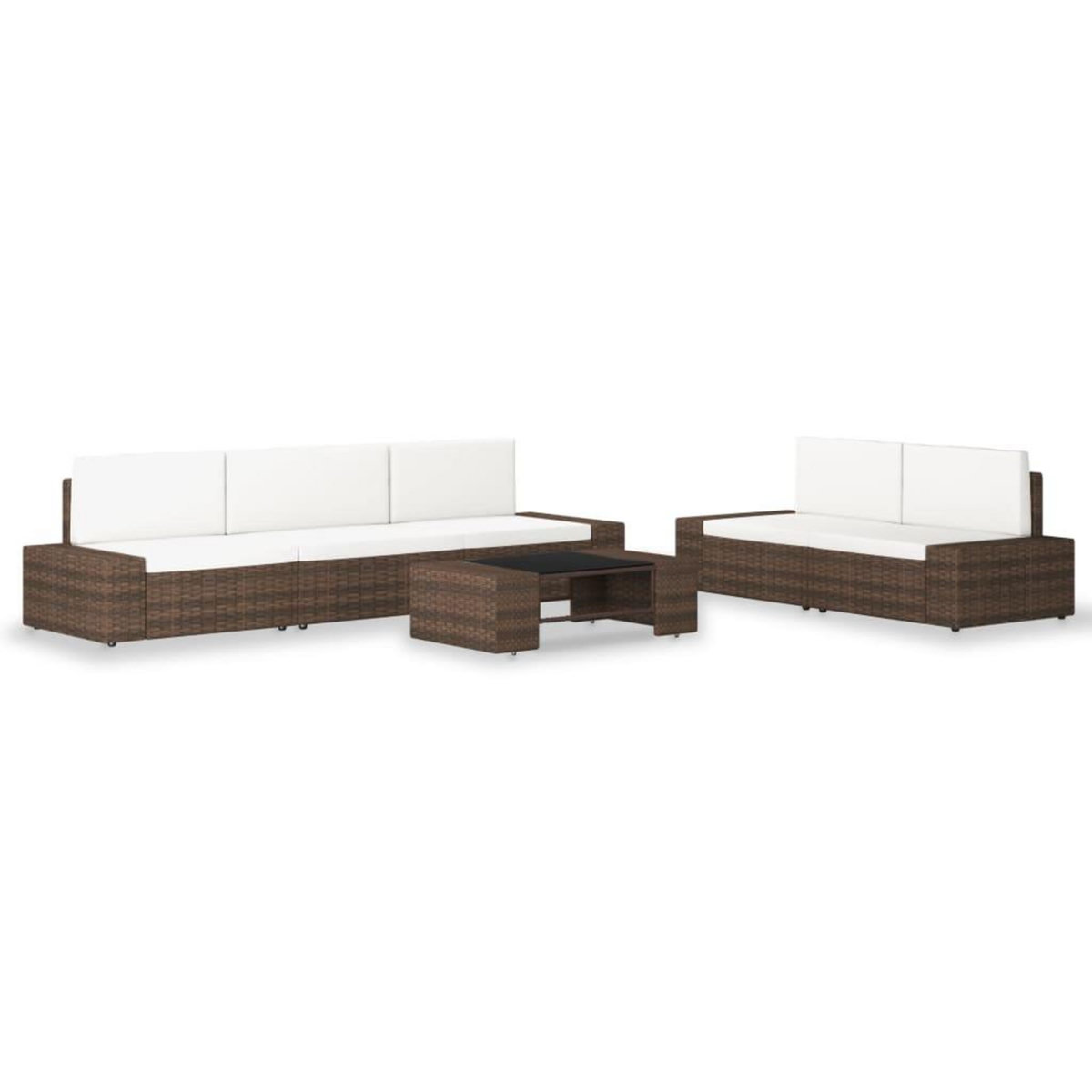 VIDAXL Salon de jardin 6 pcs Resine tressee Marron