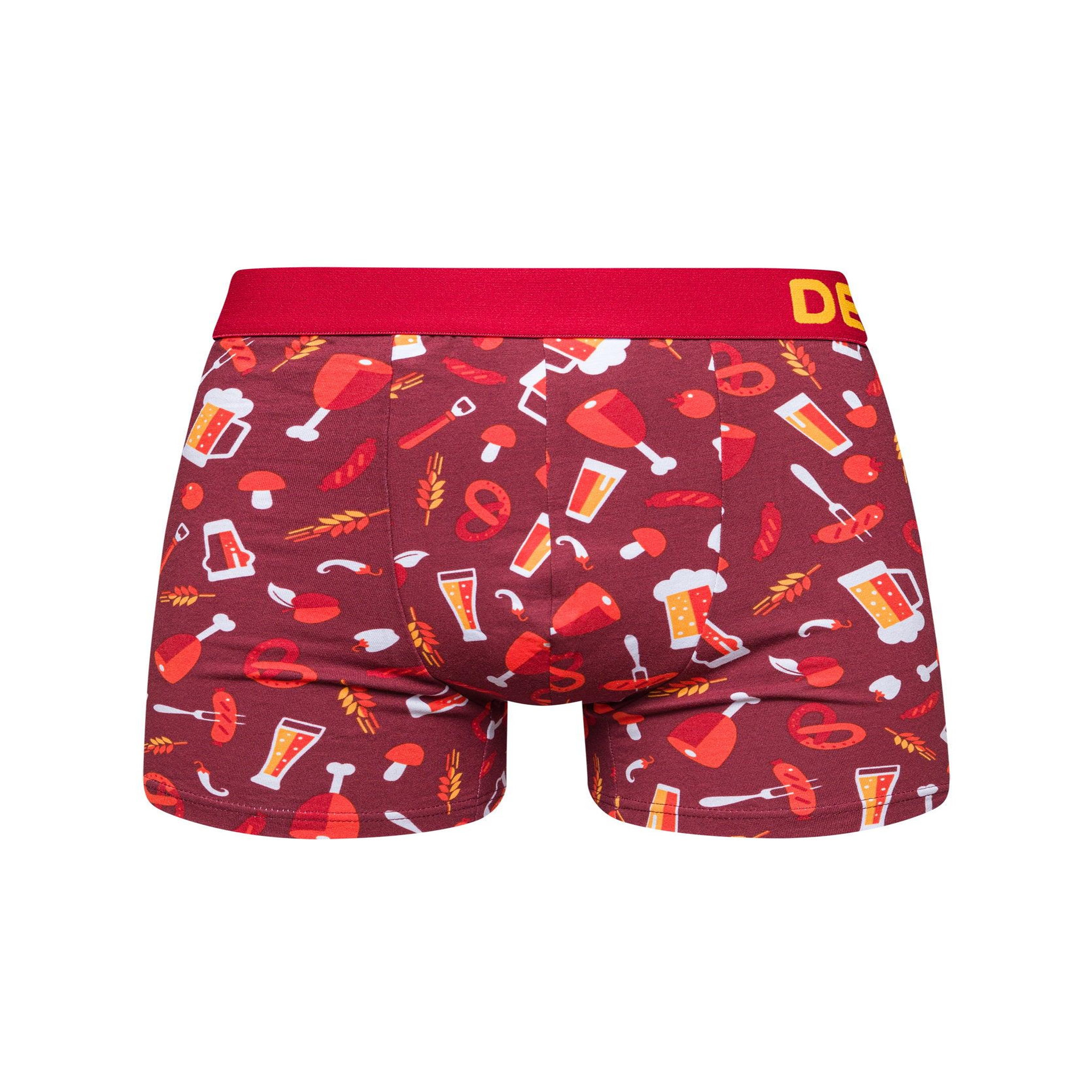 DEDOLES Boxer homme bières et barbecue. Coloris disponibles : Rouge