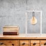 Voir la diapositive 5 : Paris Prix Lampe à Poser Bois & Métal  Cadre  29cm Blanc & Naturel