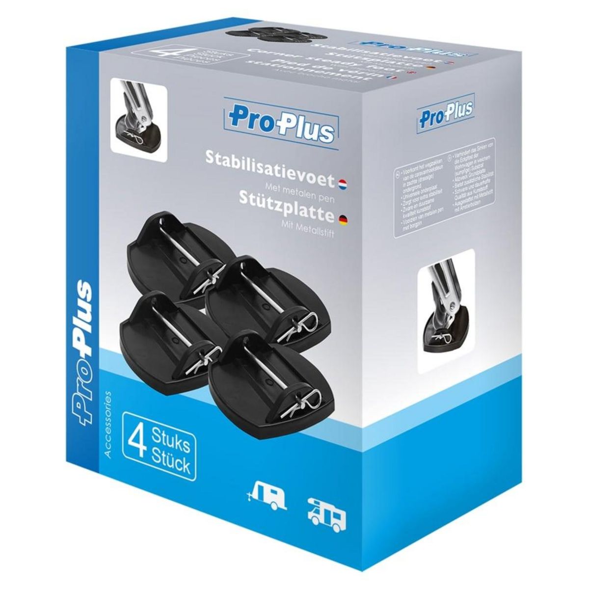 PROPLUS ProPlus Patins de support de caravane 4 pcs avec broches metalliques