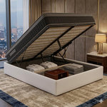KING OF DREAMS Ensemble Lit Coffre et Matelas  Soutien Ferme 2 Faces. Coloris disponibles : Blanc, Noir, Gris