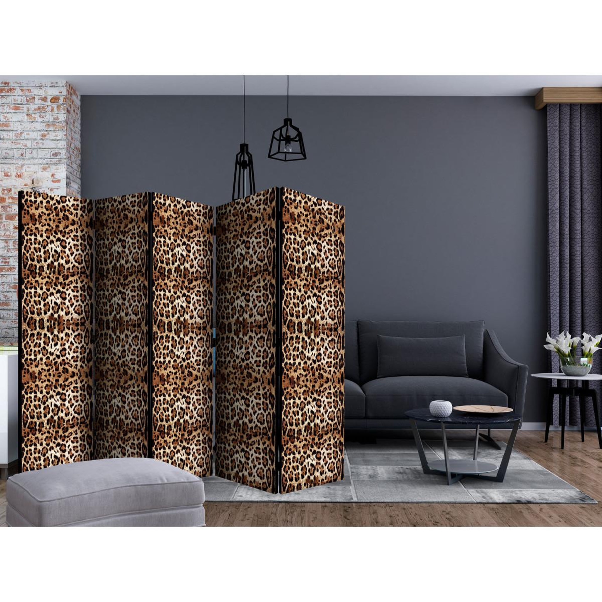 Voir la diapositive 2 : Paris Prix Paravent 5 volets  animal theme  172x225cm