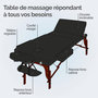 Voir la diapositive 3 : VIVEZEN Table de massage 15 cm pliante 3 zones en bois foncé avec panneau Reiki + Accessoires et housse de transport - Noir