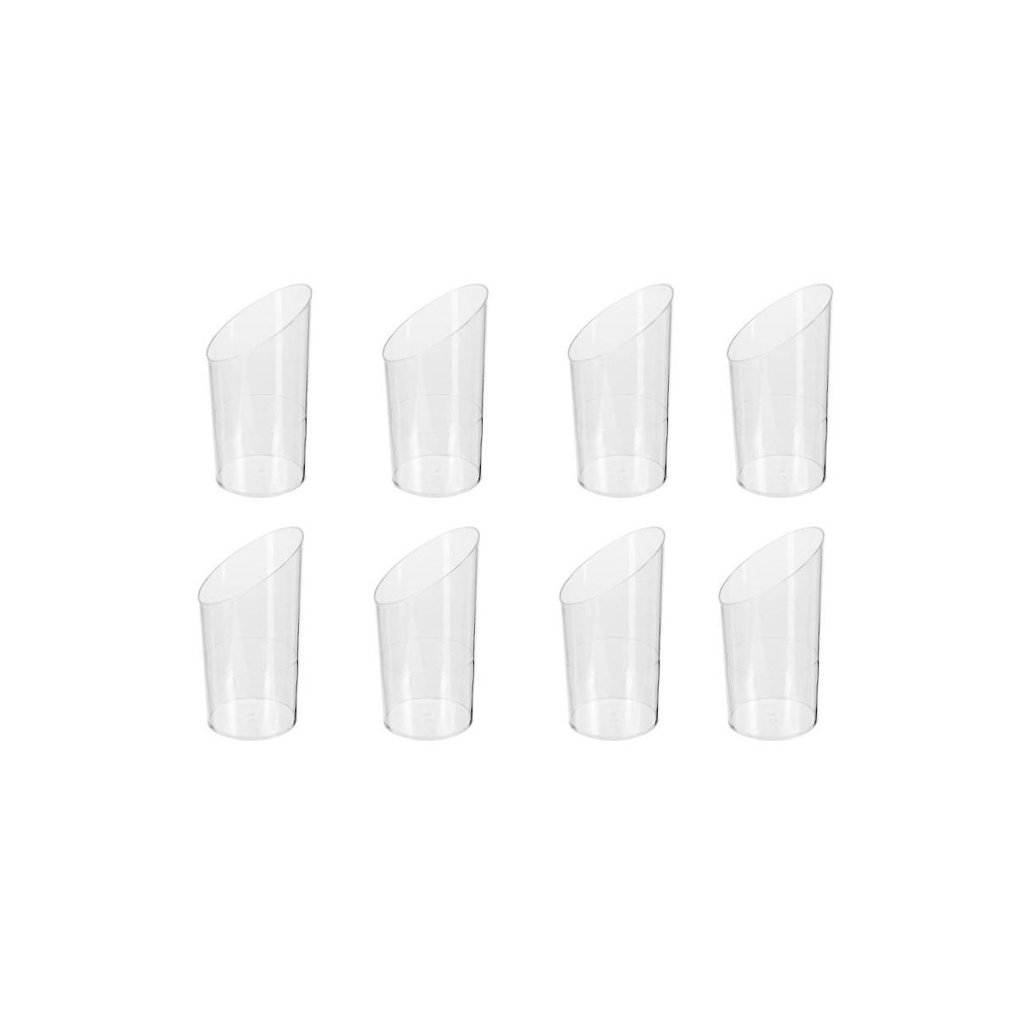 FIVE Lot de 8 Verrines Plastique Réutilisable  Biseauté  7cl Transparent
