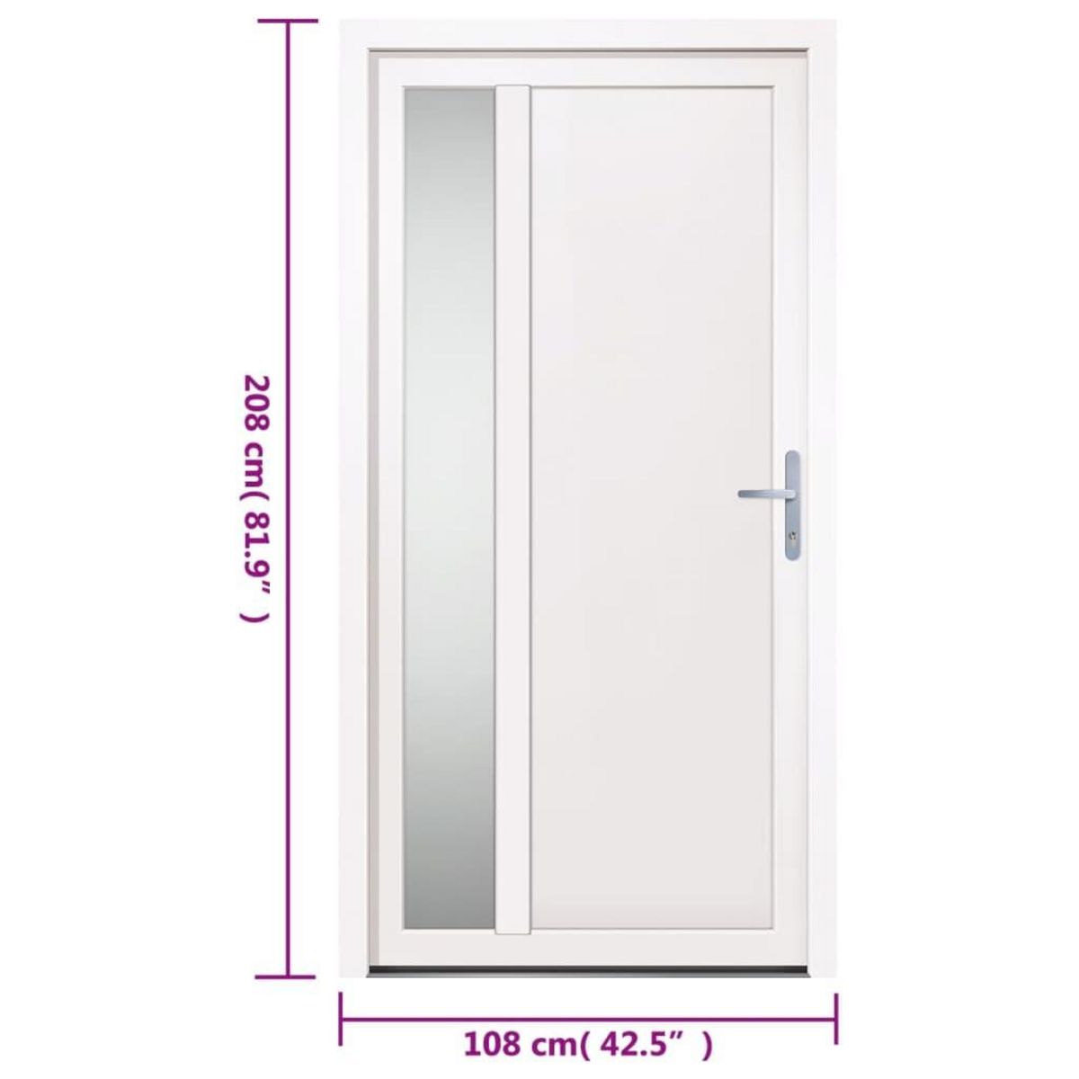 VIDAXL Porte d'entree Blanc 108x208 cm PVC