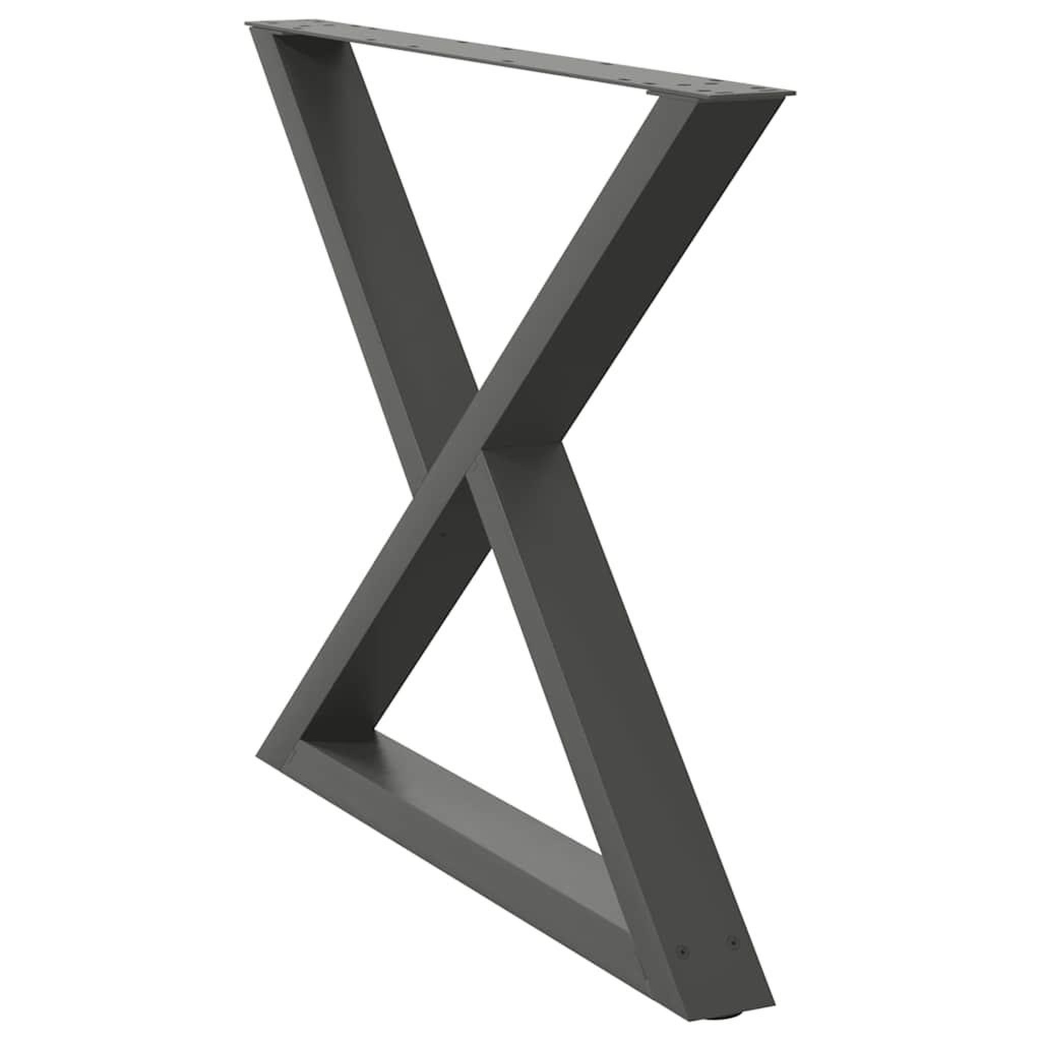 Voir la diapositive 4 : VIDAXL Pieds de table a manger 2 pcs anthracite 90x(72-73,3) cm acier