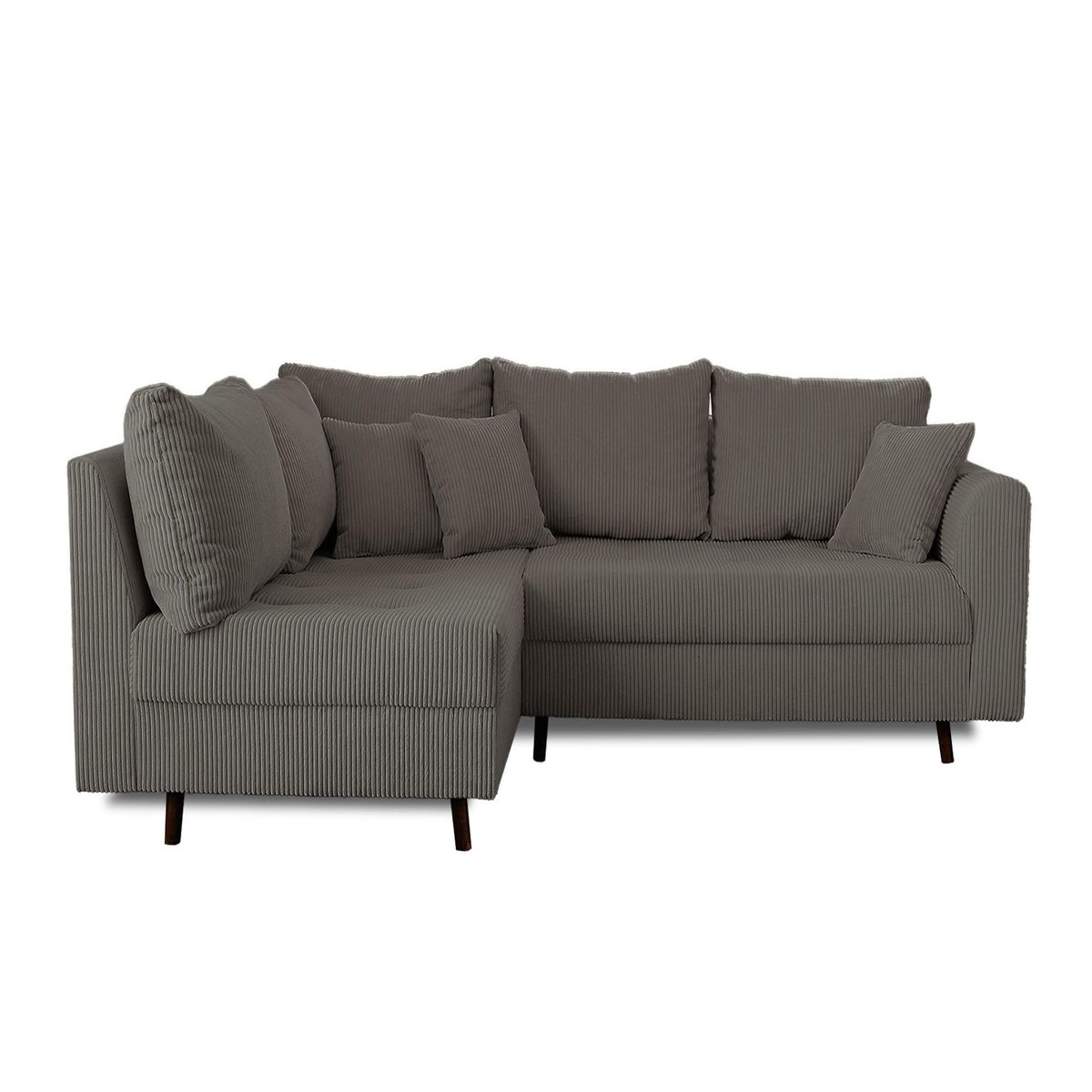 LISA DESIGN Rune - canapé d'angle gauche - 4 places - avec pouf d'appoint - en velours côtelé