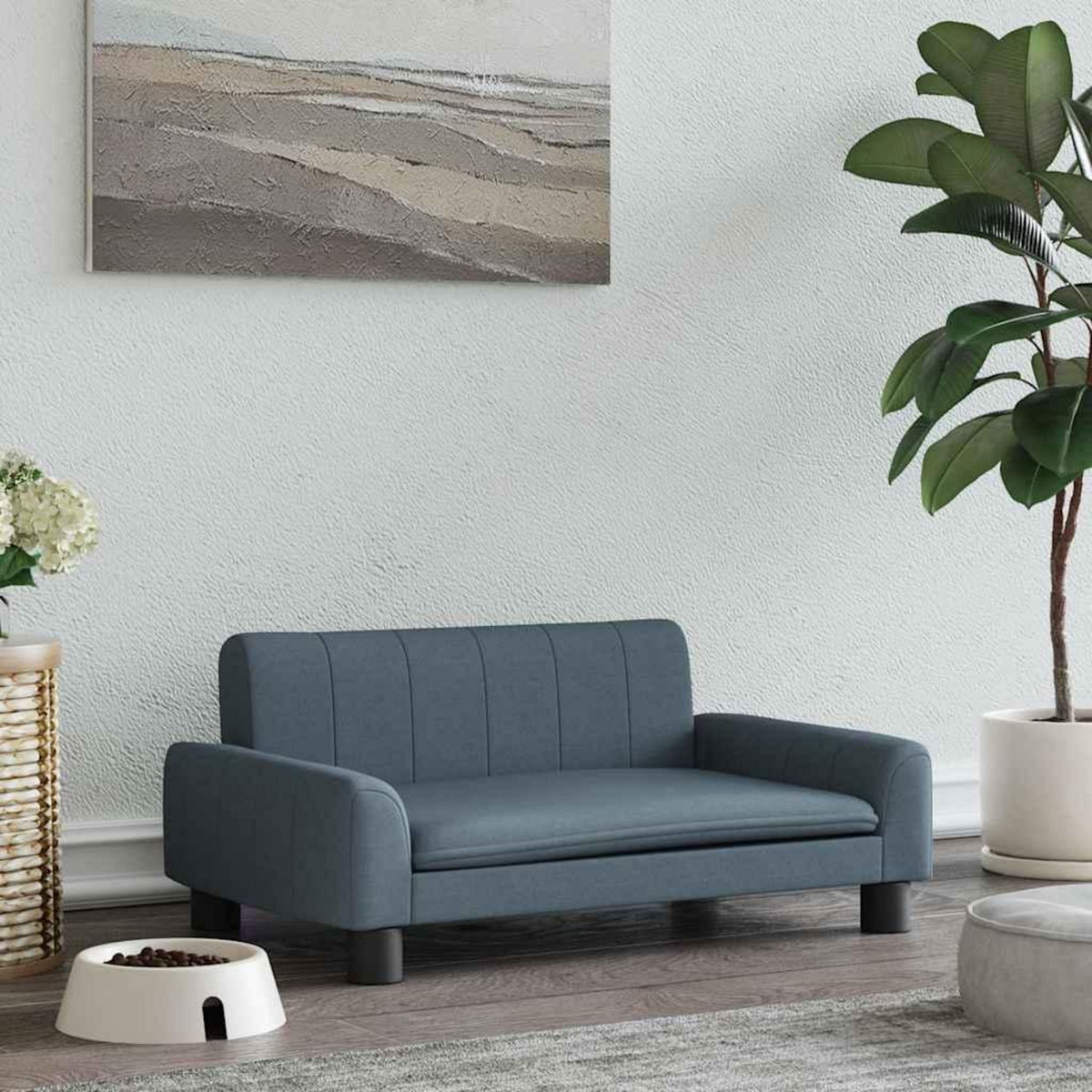 VIDAXL Lit pour chien gris fonce 70x45x30 cm tissu