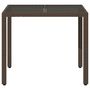 Voir la diapositive 4 : VIDAXL Table de jardin avec dessus en verre marron resine tressee