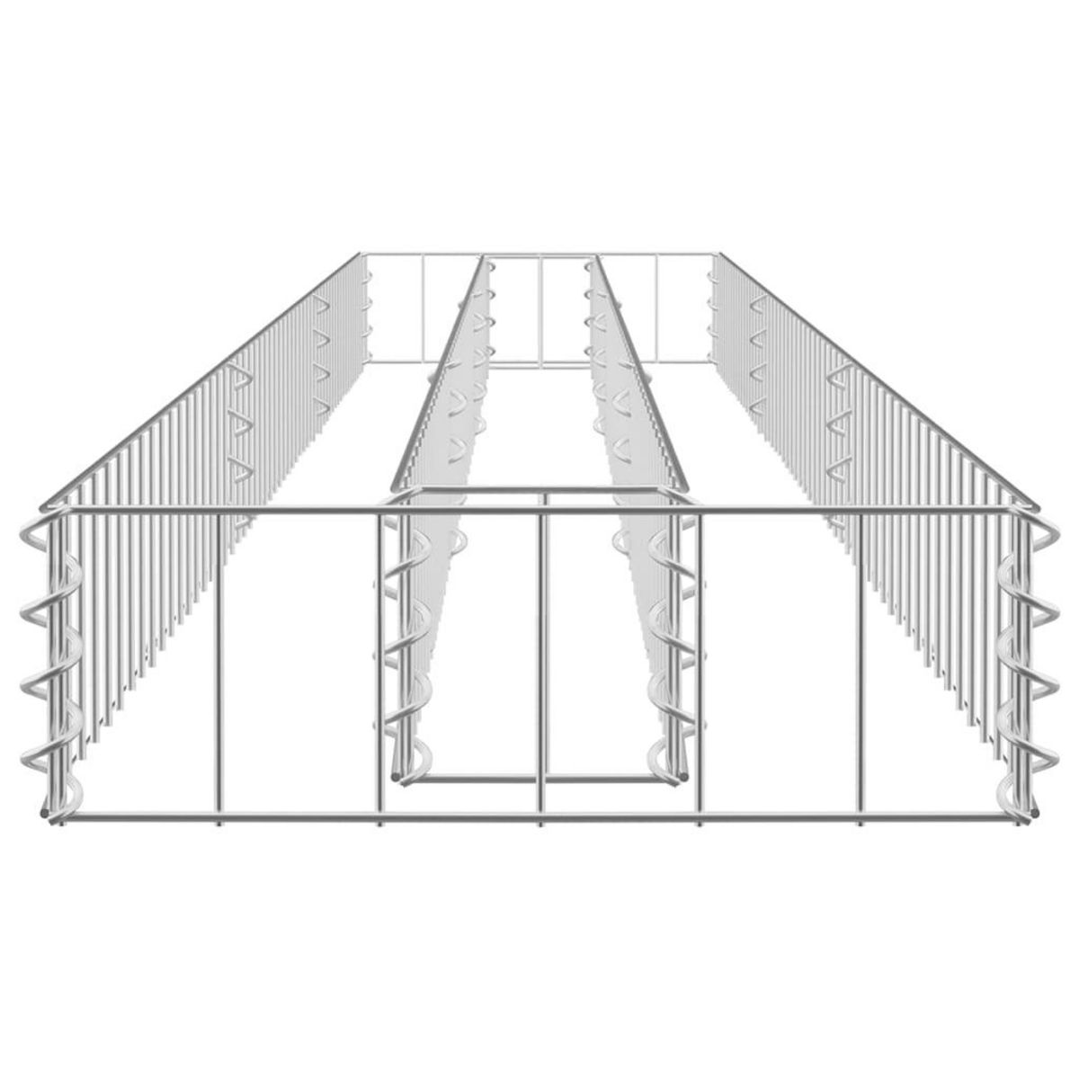 VIDAXL Lit sureleve a gabion Acier galvanise 270x30x10 cm