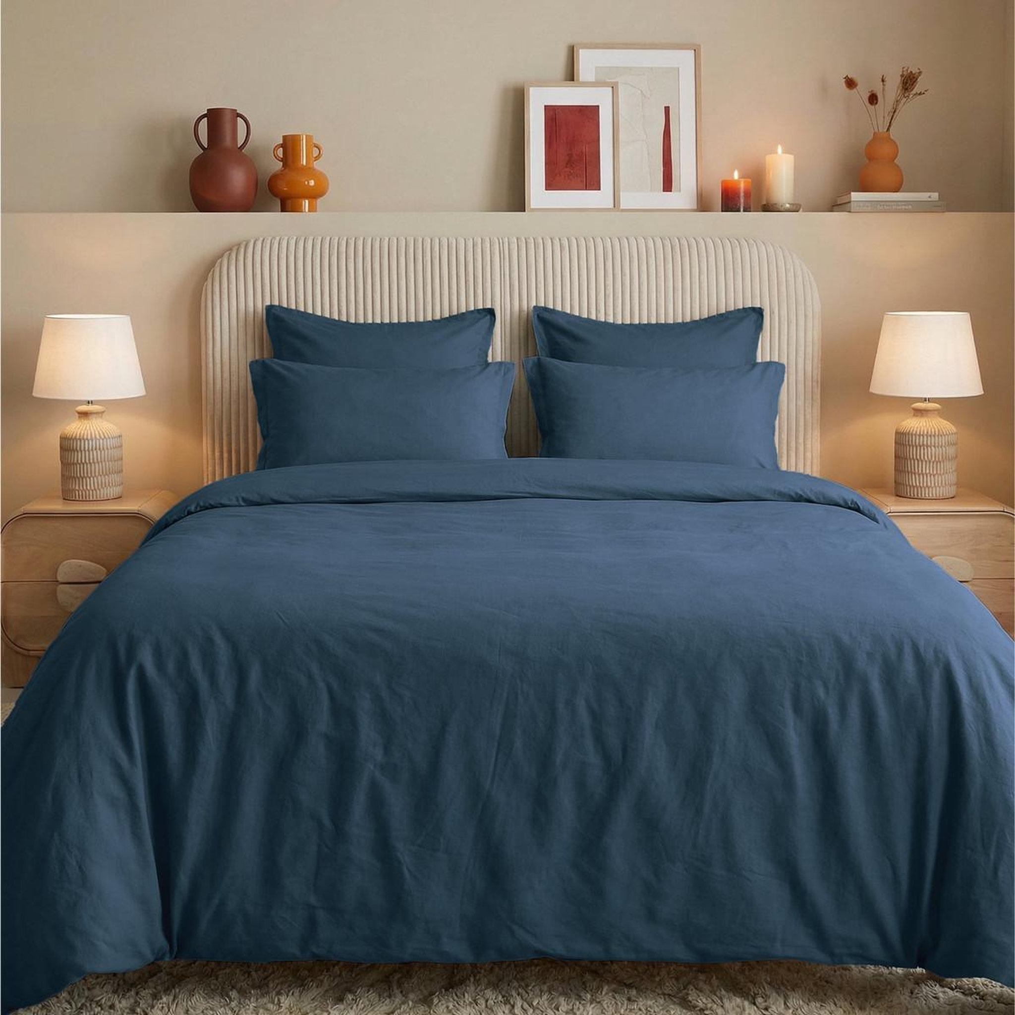 Voir la diapositive 3 : Sensei Maison Lot de 2 taies d'oreiller en percale lavée HOME WASHED