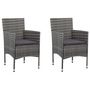 Voir la diapositive 3 : VIDAXL Ensemble de salle a manger de jardin 3 pcs Gris