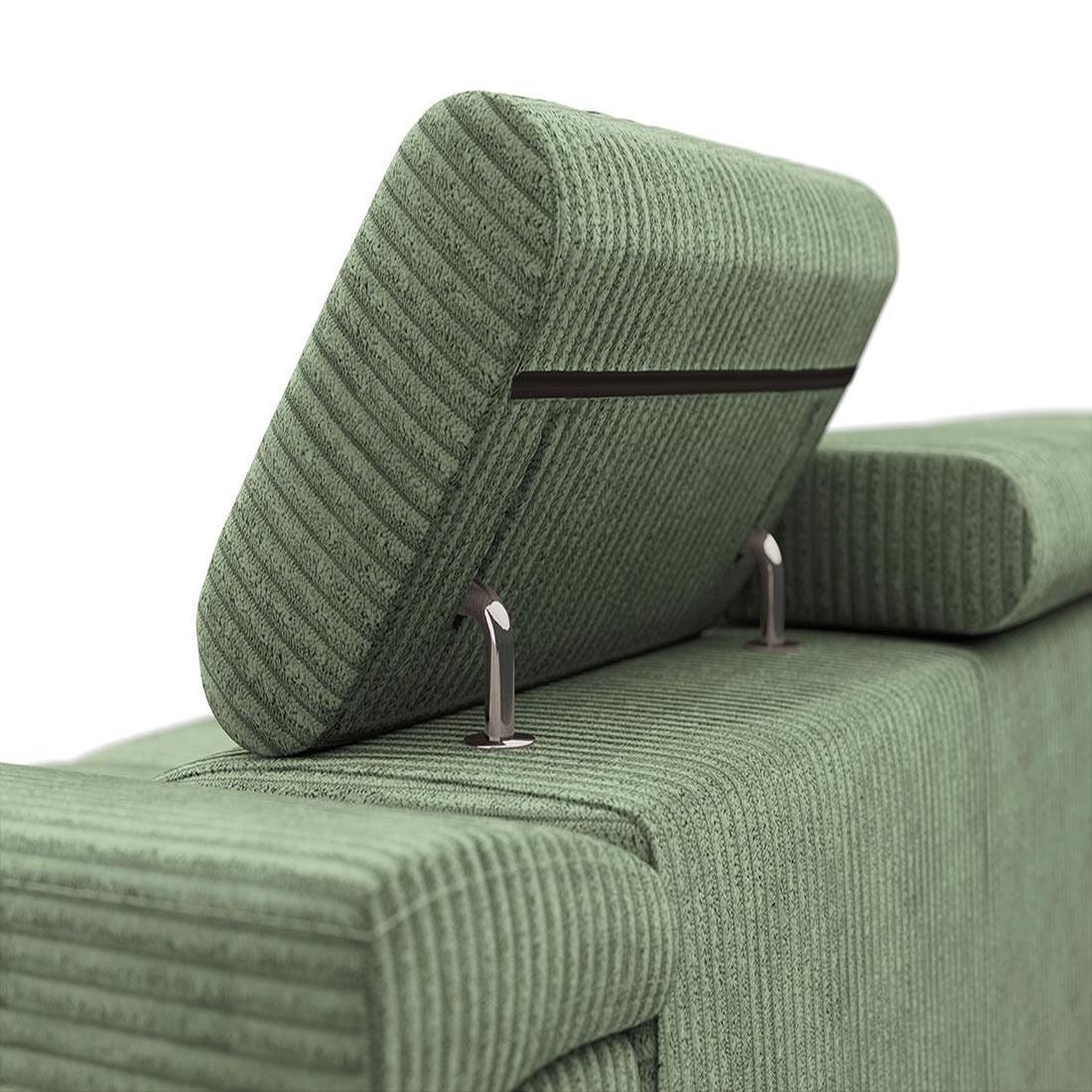 Voir la diapositive 5 : BEST MOBILIER Pablo - canapé droit 2 places avec têtières ajustables - en velours côtelé