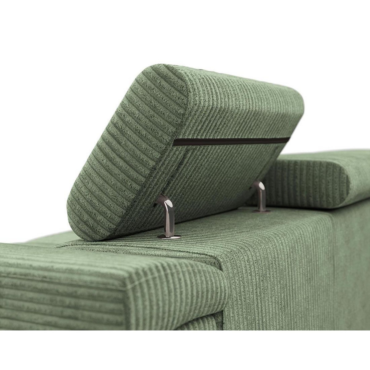 BEST MOBILIER Pablo - canapé droit 2 places avec têtières ajustables - en velours côtelé