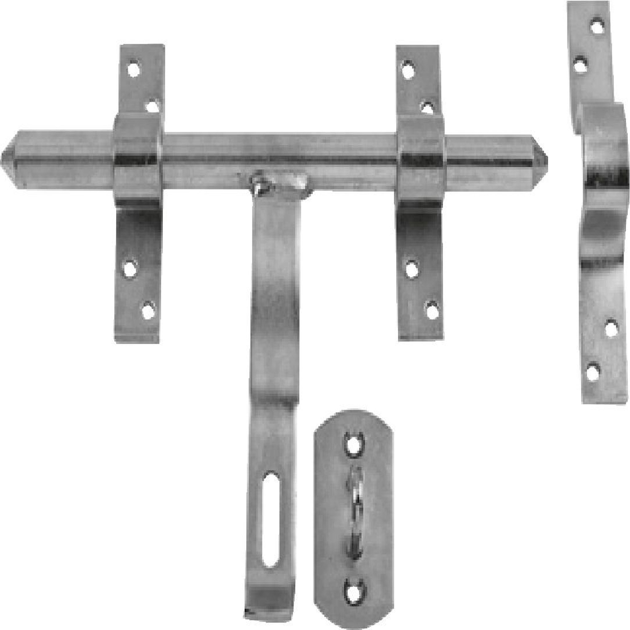 CENTRALE BRICO Verrou vervelle acier zingué, H.195 x L.200 x P.30 mm