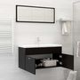 Voir la diapositive 3 : VIDAXL Ensemble de meubles de salle de bain Noir Agglomere