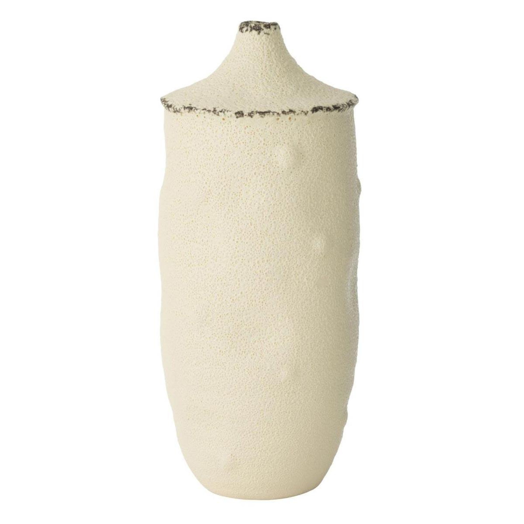 J-LINE Vase déco en grès  bay  40cm blanc
