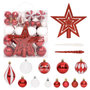 Voir la diapositive 1 : VIDAXL Ensemble de boules de Noël 64 pcs Rouge et blanc