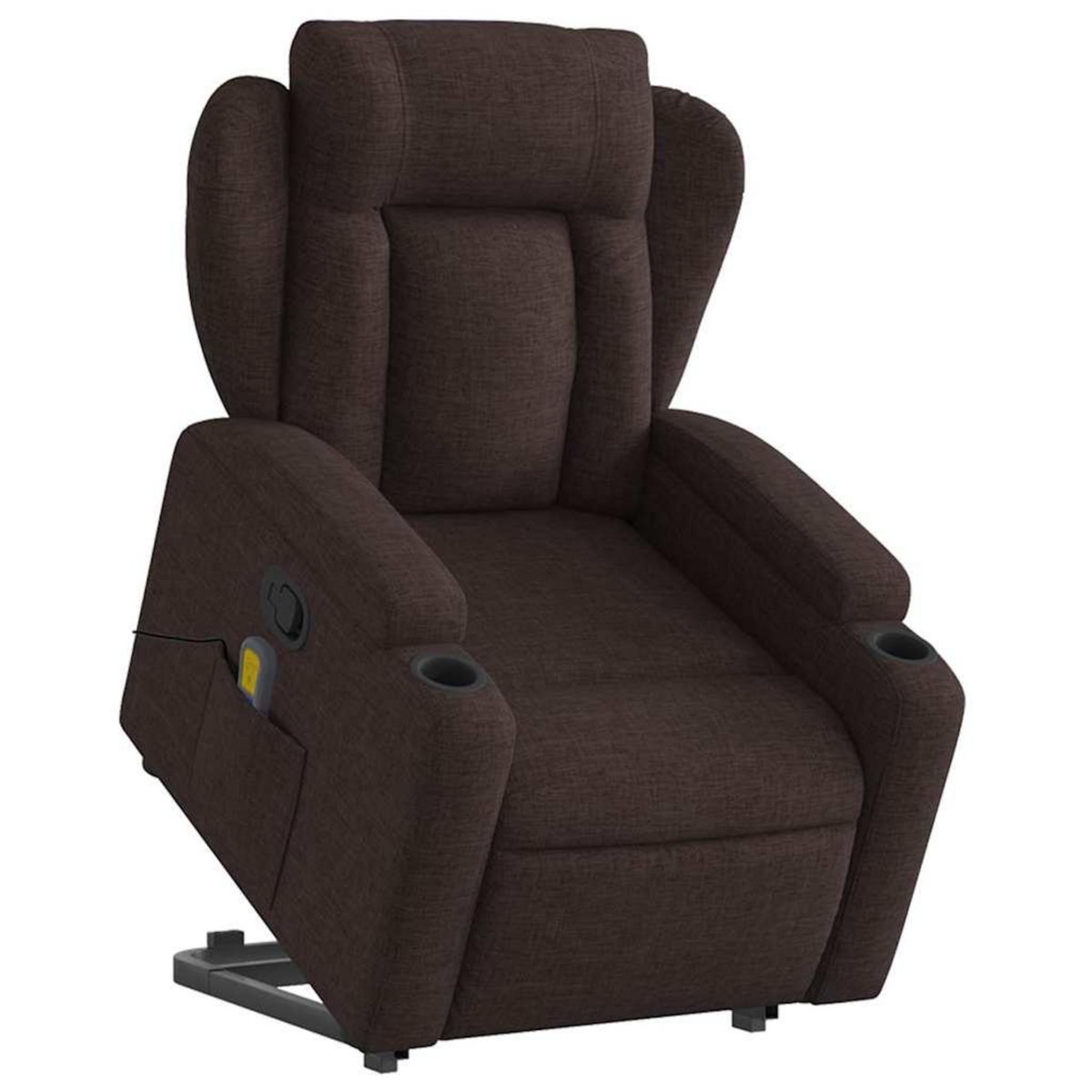 VIDAXL Fauteuil inclinable de massage Marron fonce Tissu