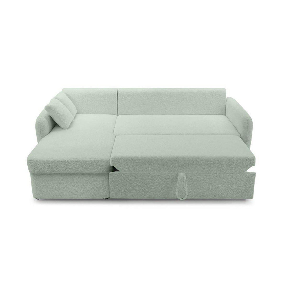 BEST MOBILIER Pocatello - canapé d'angle réversible 4 places - convertible avec coffre - en tissu bouclette