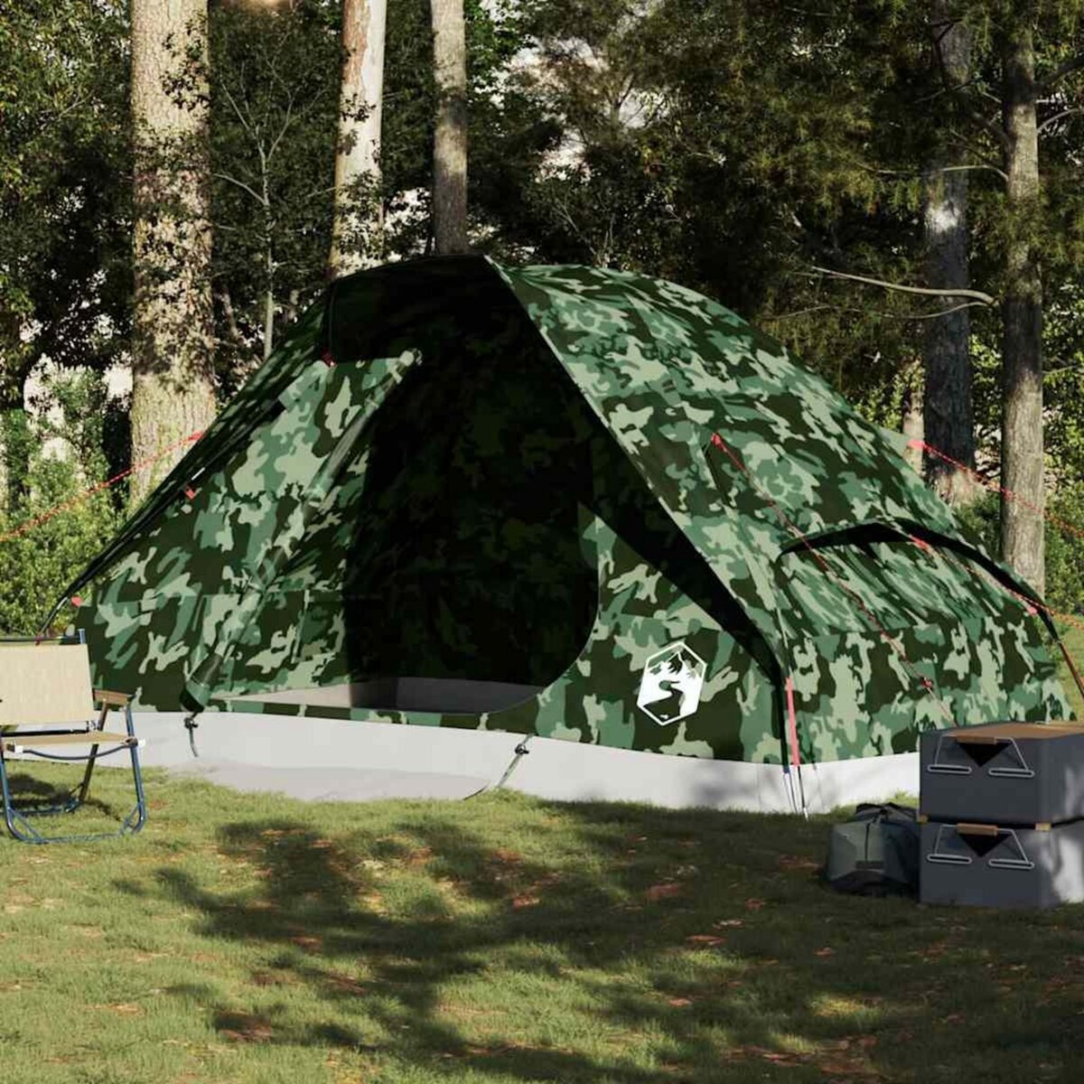 VIDAXL Tente familiale a dome 6 personnes camouflage impermeable